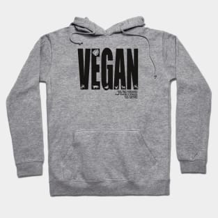 Vegan lettering with animal silhouettes Hoodie